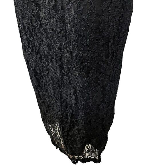 Liz Claiborne Halter Vintage Square Neck Lace Midi Formal Dress Whimsigoth 6 P - Picture 8 of 15